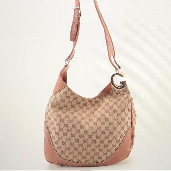 Gucci Handbags - Item #0356 Gucci Charlotte GG Canvas & Leather Hobo Bag Made in Italy